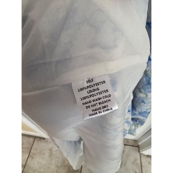 Hayden Square Neck Short Sleeve Blue Floral Dress Size 2XL - Picture 10 of 11